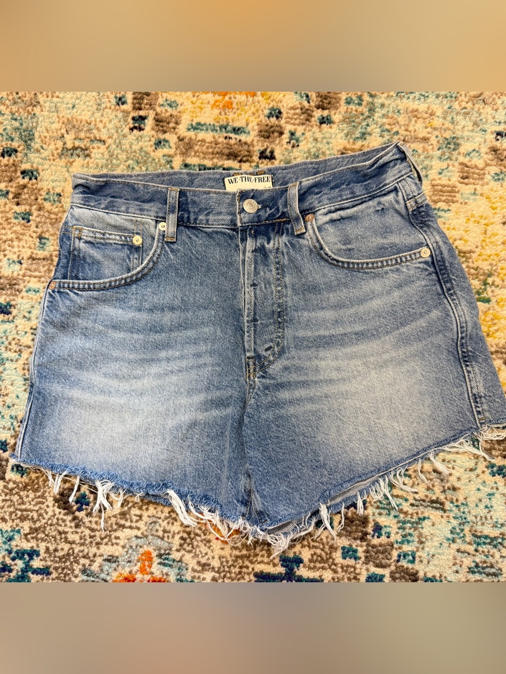 Free People Ivy mid rise denim shorts